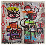 untitled (acrylic & collage on newsprint)